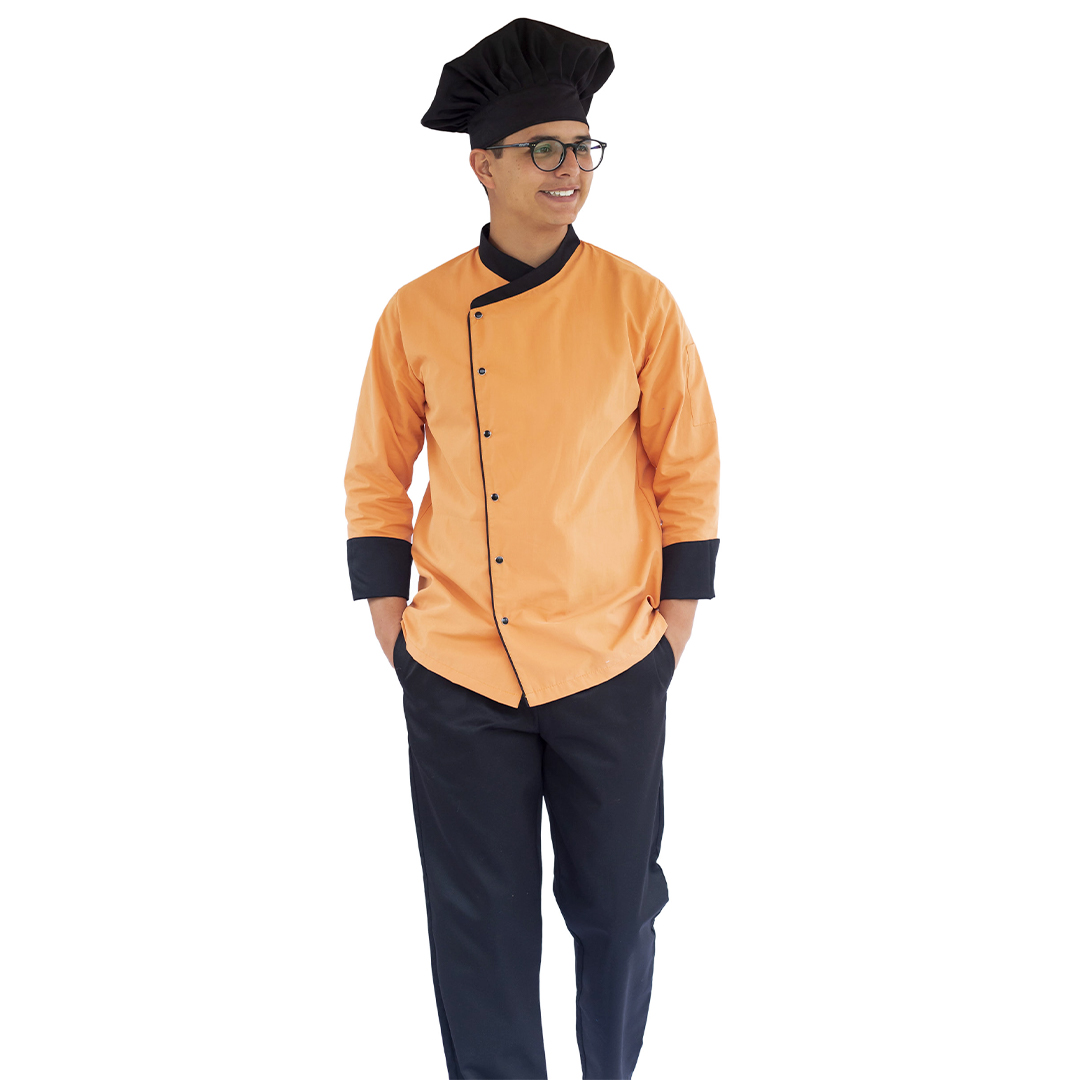 Chaqueta chef con botones combinada