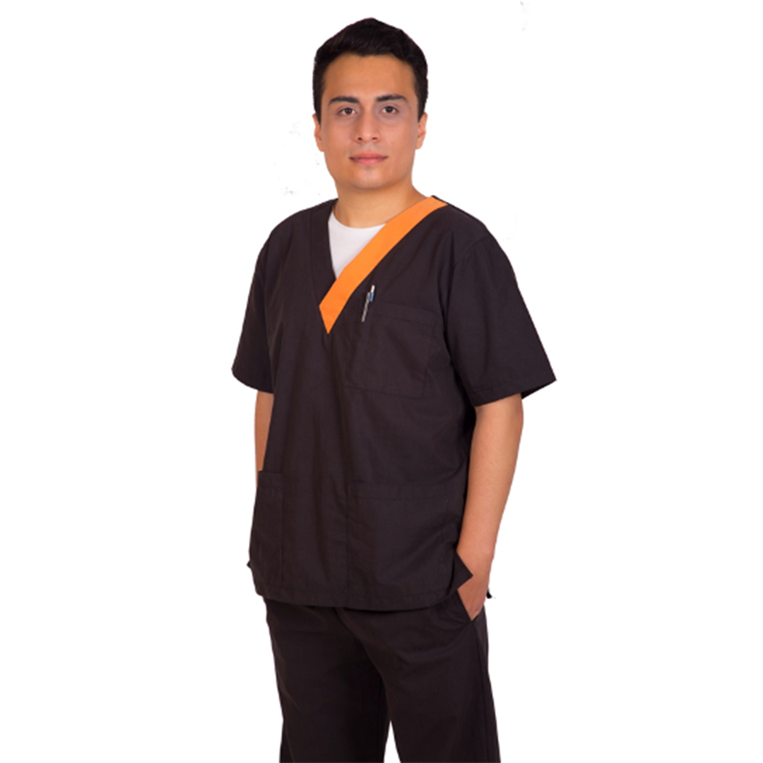 Uniforme médico cuello en V combinado